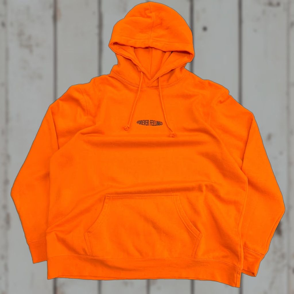 Pacsun Pacsun Hooded Pullover XL Orange Embroidered Forever Feelings Hoody Unisex Adults Size US XL / EU 56 / 4 - 1 Thumbnail