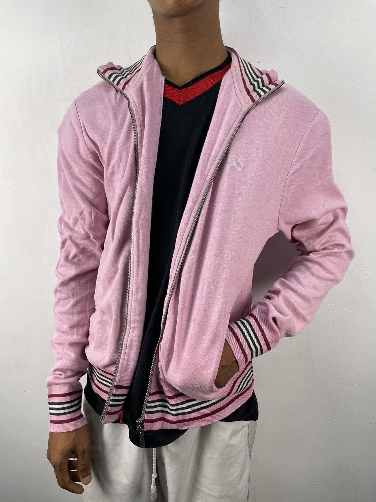 Burberry Burberry jacket zipper sweater pink color Size US M / EU 48-50 / 2 - 3 Thumbnail