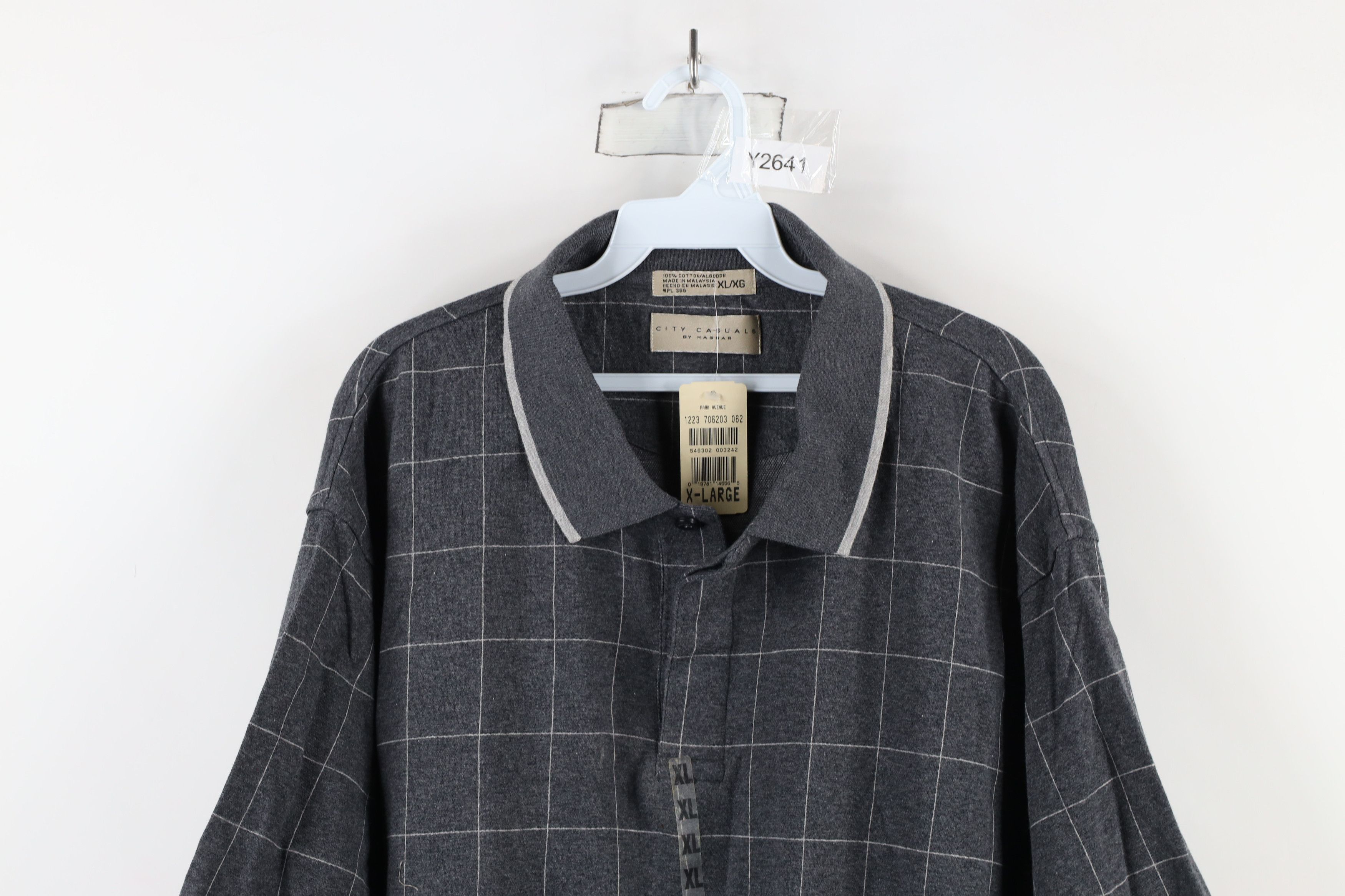 Vintage Deadstock Vintage 90s Streetwear Collared Polo Shirt Gray Size US XL / EU 56 / 4 - 2 Thumbnail
