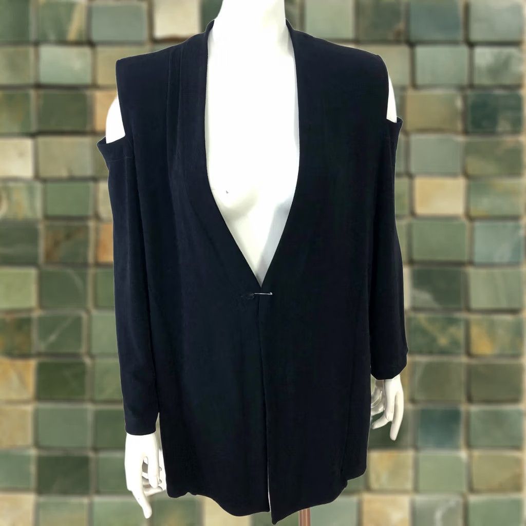 Vintage Chico's Jacket Blazer Style Acetate Cut Out Black XL Womens Vintage No Size XL / US 12-14 / IT 48-50 - 1 Thumbnail