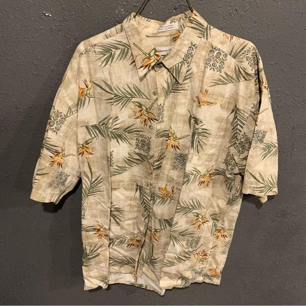 Pierre Cardin Men’s Pierre Cardin Hawaiian Button Down Shirt Size US L / EU 52-54 / 3 - 1 Thumbnail