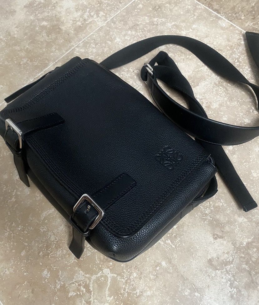 image of Loewe Black Small Military Messenger, Men's (Size 26)