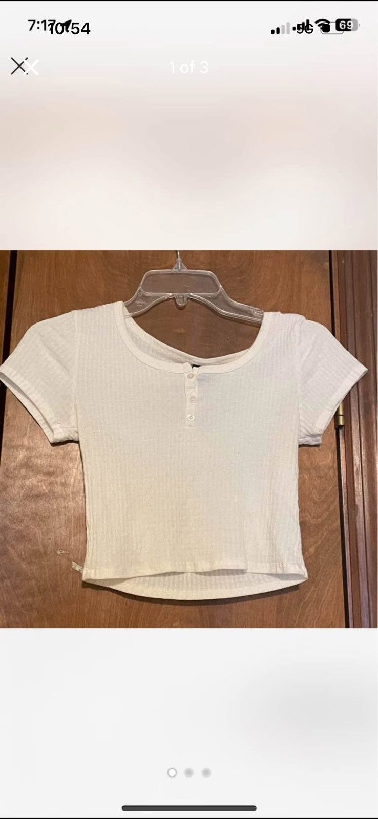 Other White Brandy Melville dupe ribbed crop top Size XS / US 0-2 / IT 36-38 - 1 Thumbnail