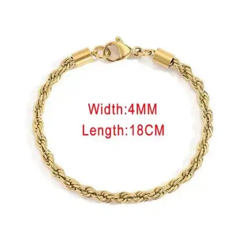 Japanese Brand 4 MM Rope Chain Bravelet Size ONE SIZE - 4 Thumbnail