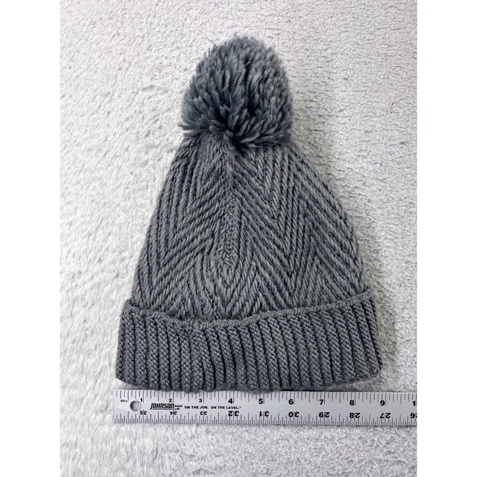 Adidas Adidas Beanie Hat Knit One Size Gray Logo Ski Pom Adult Mens Beanie Size ONE SIZE - 4 Thumbnail