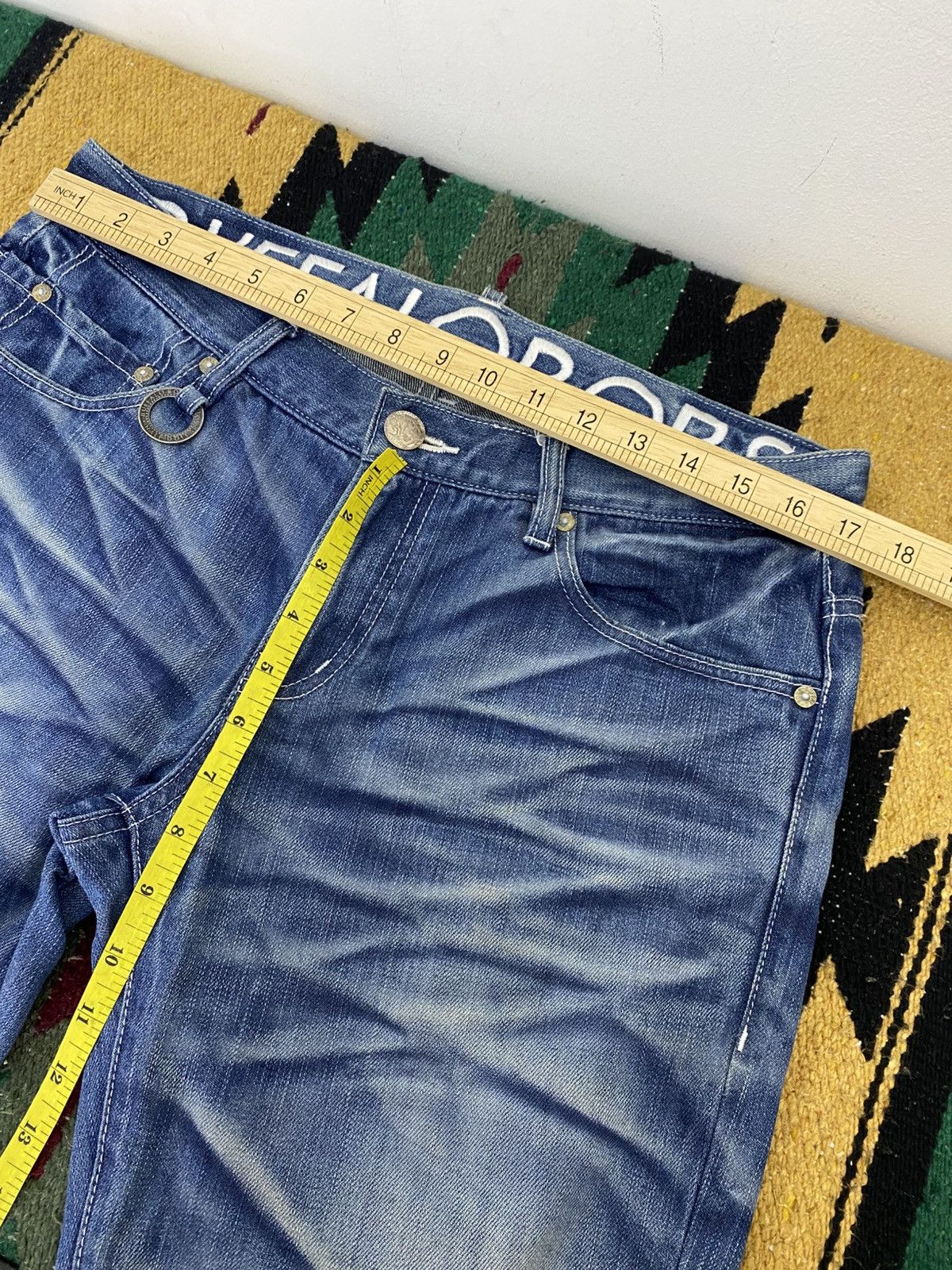BUFFALO BOBS Buffalo Bobs 00s Honeycomb Washed Denim Japan Size US 32 / EU 48 - 3 Thumbnail