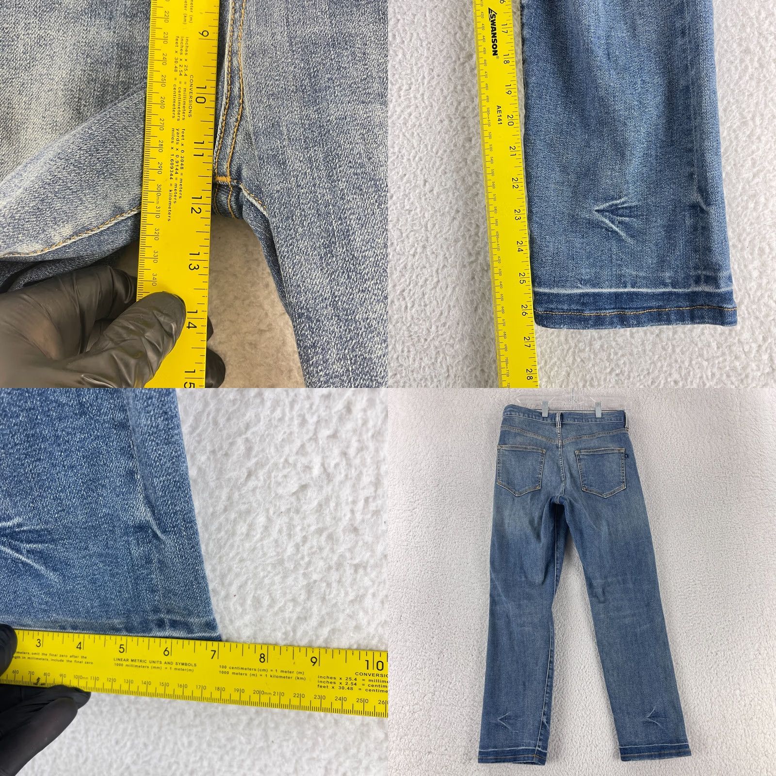 Vintage Pilcro Vintage Straight Jeans Womens Size 29 Blue Denim High-Rise Distressed Jeans Size 29" - 9 Thumbnail