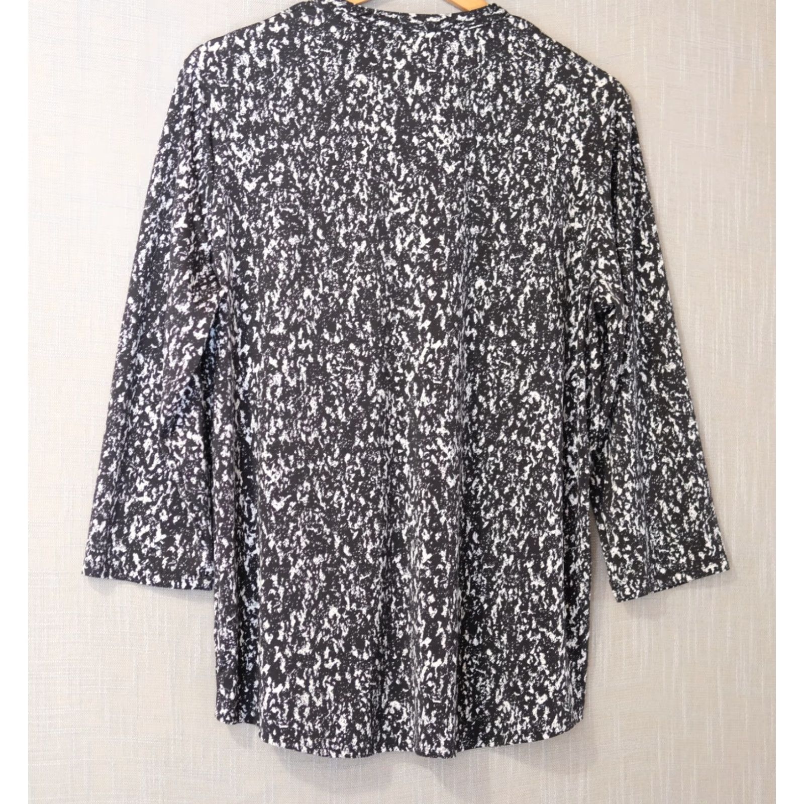 Faded Glory FADED GLORY Blouse Button Up Black/White Pockets 3/4 Sleeve Womens XL Size XL / US 12-14 / IT 48-50 - 5 Thumbnail