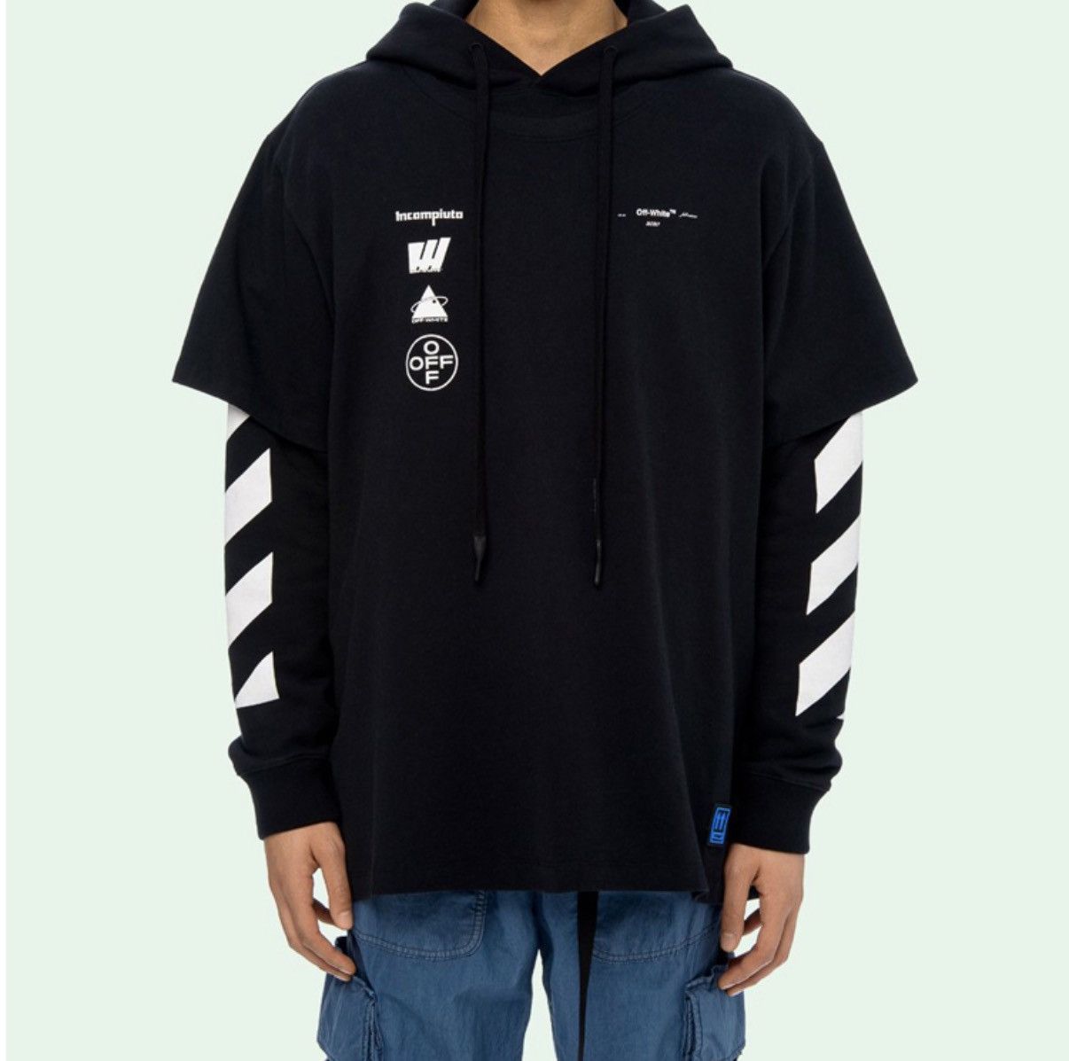 Off-White 19AW Off-White Diag Mariana Double Tee Hoodie Size US M / EU 48-50 / 2 - 10 Thumbnail