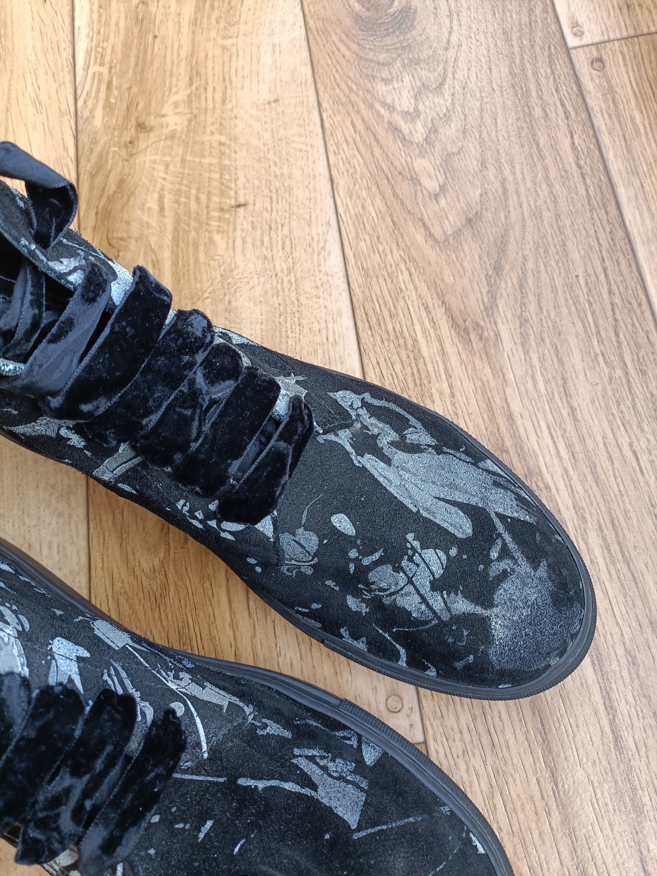 Ann Demeulemeester Ann Demeulemeester Black Suede Splatter Size US 12 / EU 45 - 10 Thumbnail
