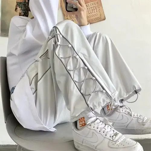 Bc Ethic Streetwear White Cargo Men Oversize Wide Pants Size US 35 - 1 Thumbnail
