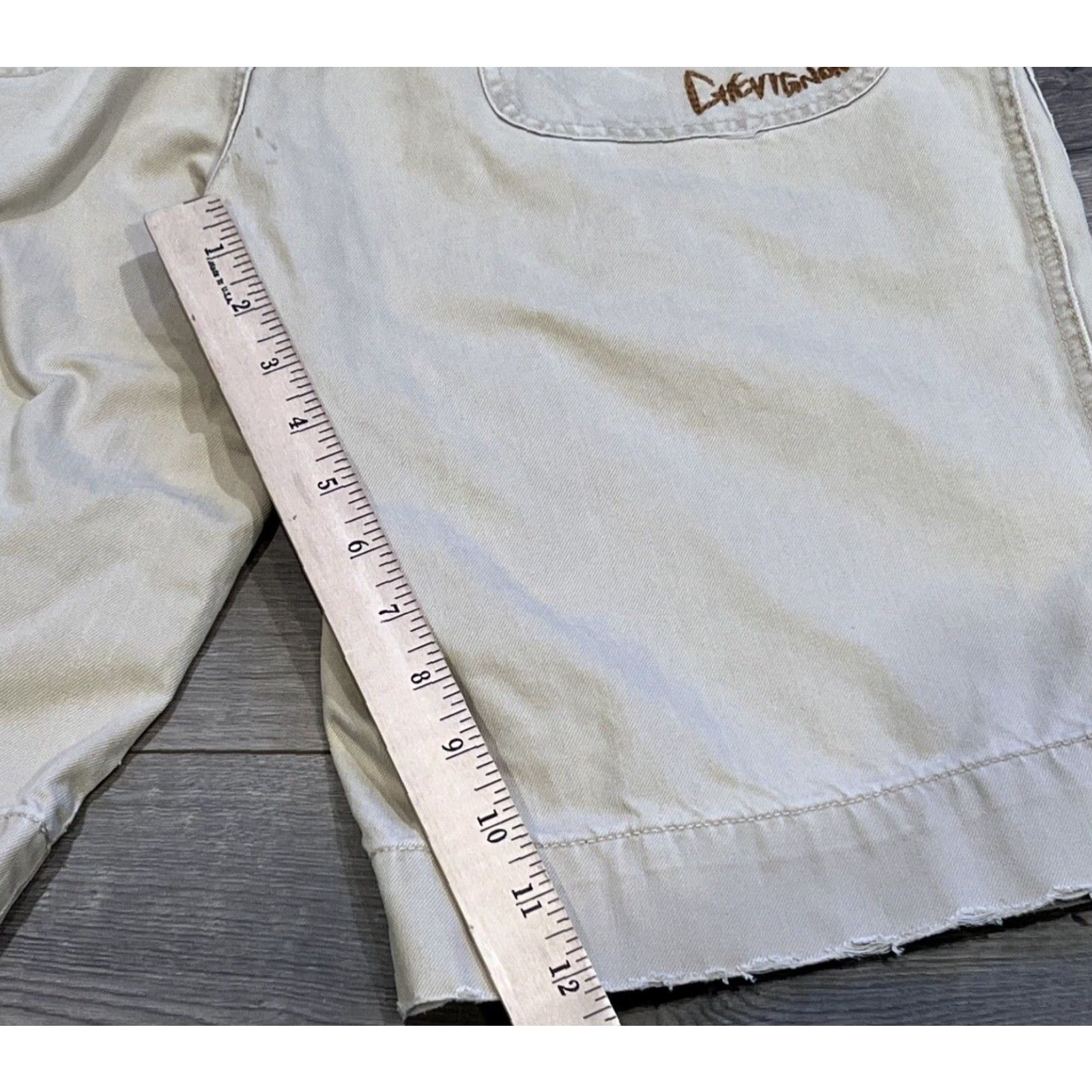 Vintage VINTAGE CHEVIGNON Denim Shorts Casual Cargo 30 Khaki Blue 80s 90s American Mens Size US 30 / EU 46 - 4 Thumbnail