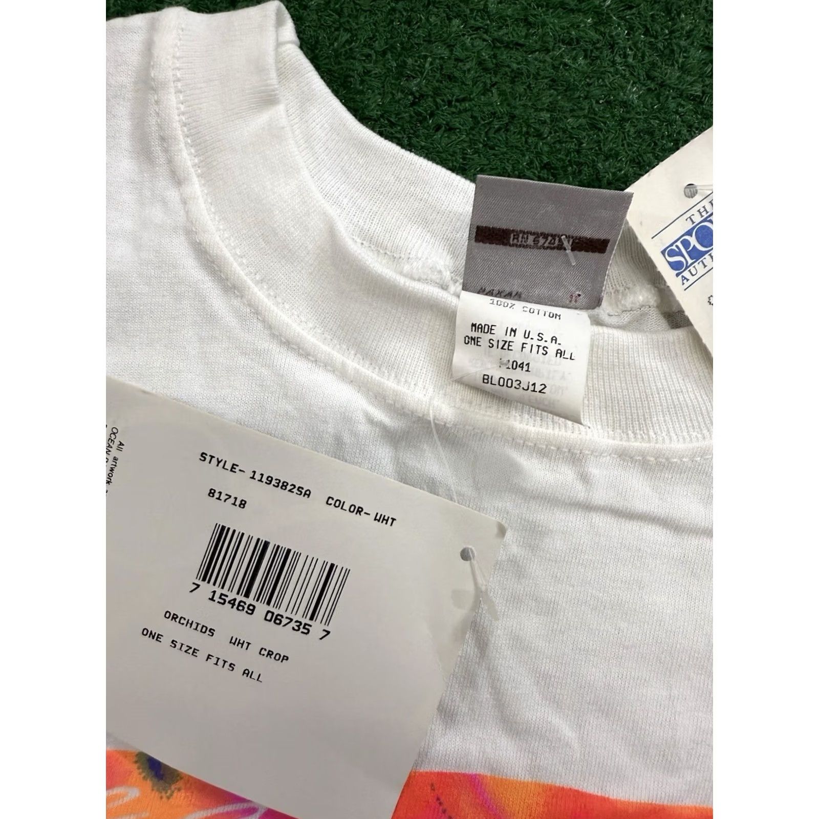 Ocean Pacific VINTAGE Ocean Pacific OP Floral Crop Top T-Shirt OSFA 1990s White Cotton Graphic Sportswear/Beach Mens Women Girls Boys Size ONE SIZE - 4 Thumbnail