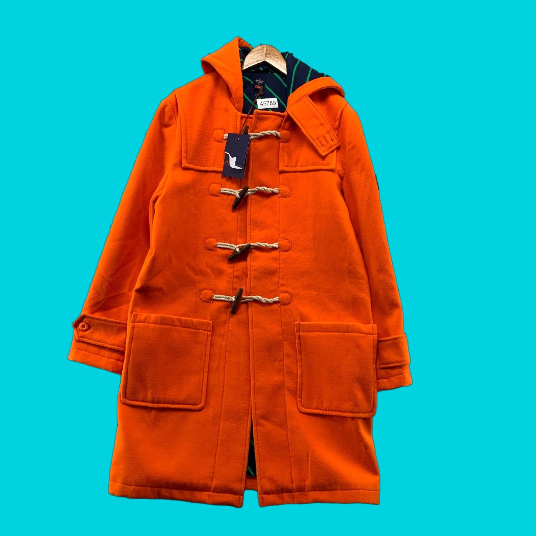 VINTAGE Rowing Blazers Overcoat Coat Duffle Toggle Orange Small Mens NWT Winter