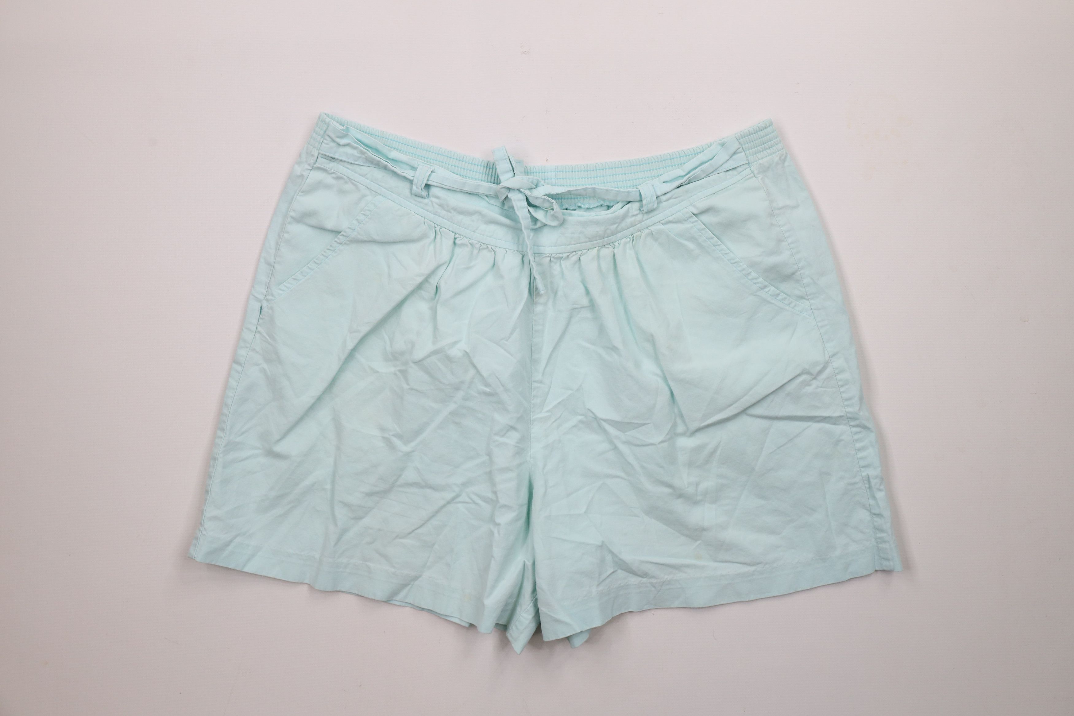Vintage Vintage 90s Streetwear Tie Front Bermuda Shorts Light Blue Size 38" / US 16 / IT 52 - 1 Thumbnail