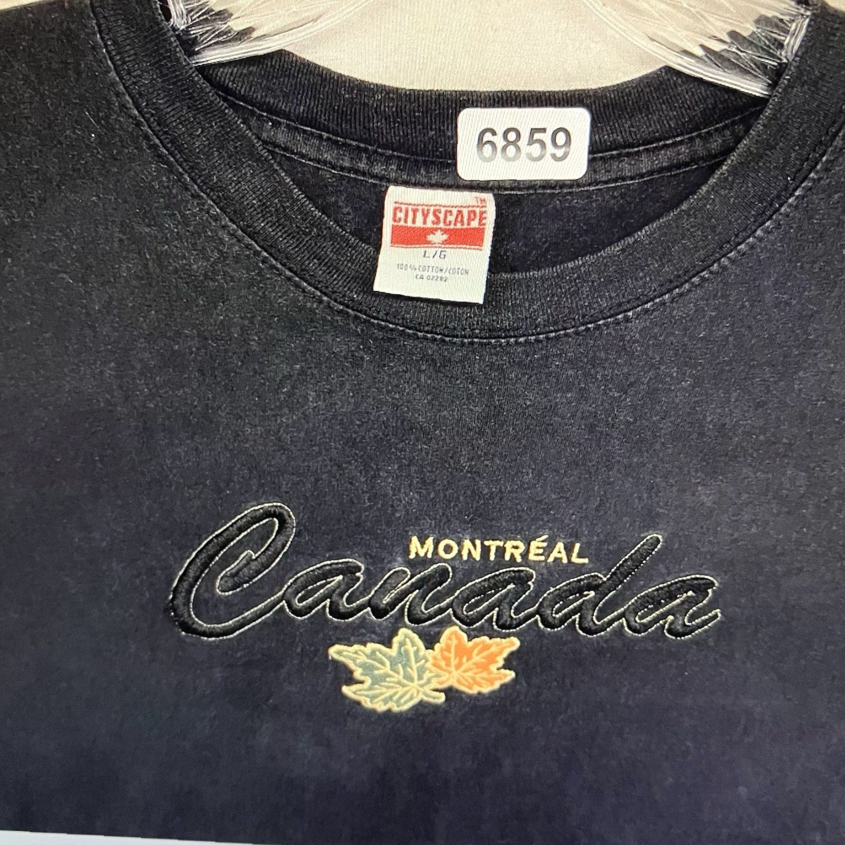 Spell VINTAGE Montreal Canada T-Shirt Adult Large Mens Cotton 90s Nature Embroidered Leaves Size US L / EU 52-54 / 3 - 4 Thumbnail