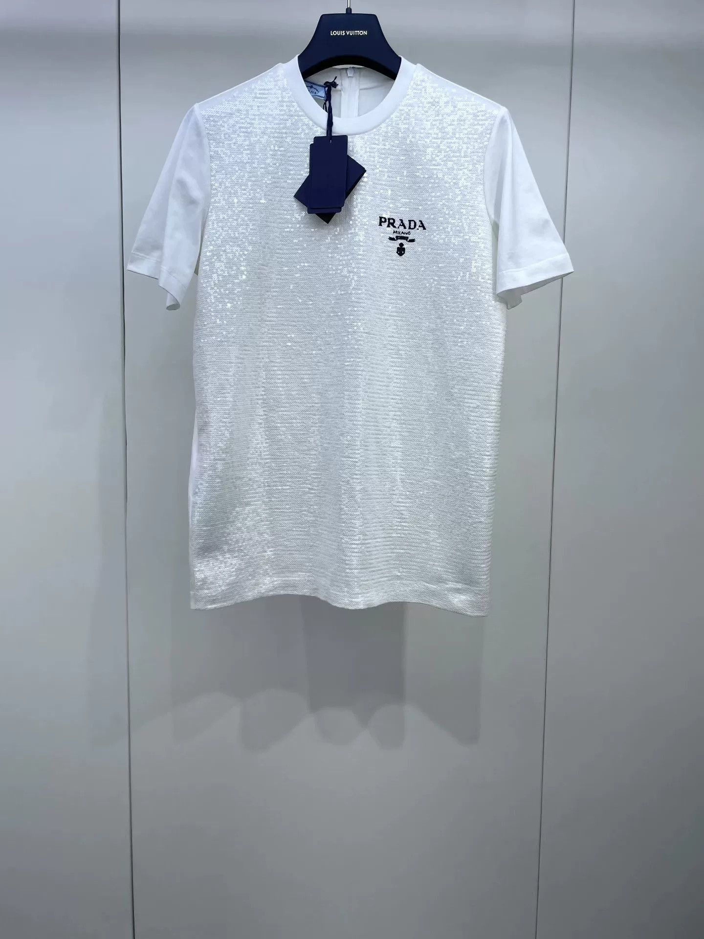 Prada Prada Sequin Patchwork Short Sleeve T-shirt Size XS / US 0-2 / IT 36-38 - 1 Thumbnail