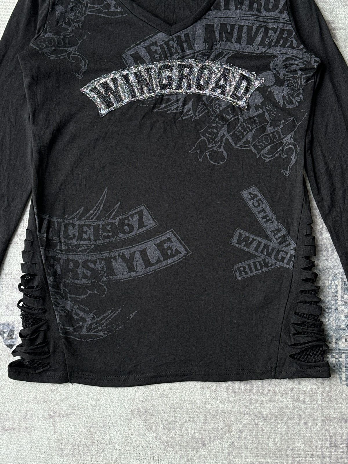 Japanese Brand Punk Edge One Wing Road Skulls Poem Riot Hoodies Size US S / EU 44-46 / 1 - 4 Thumbnail