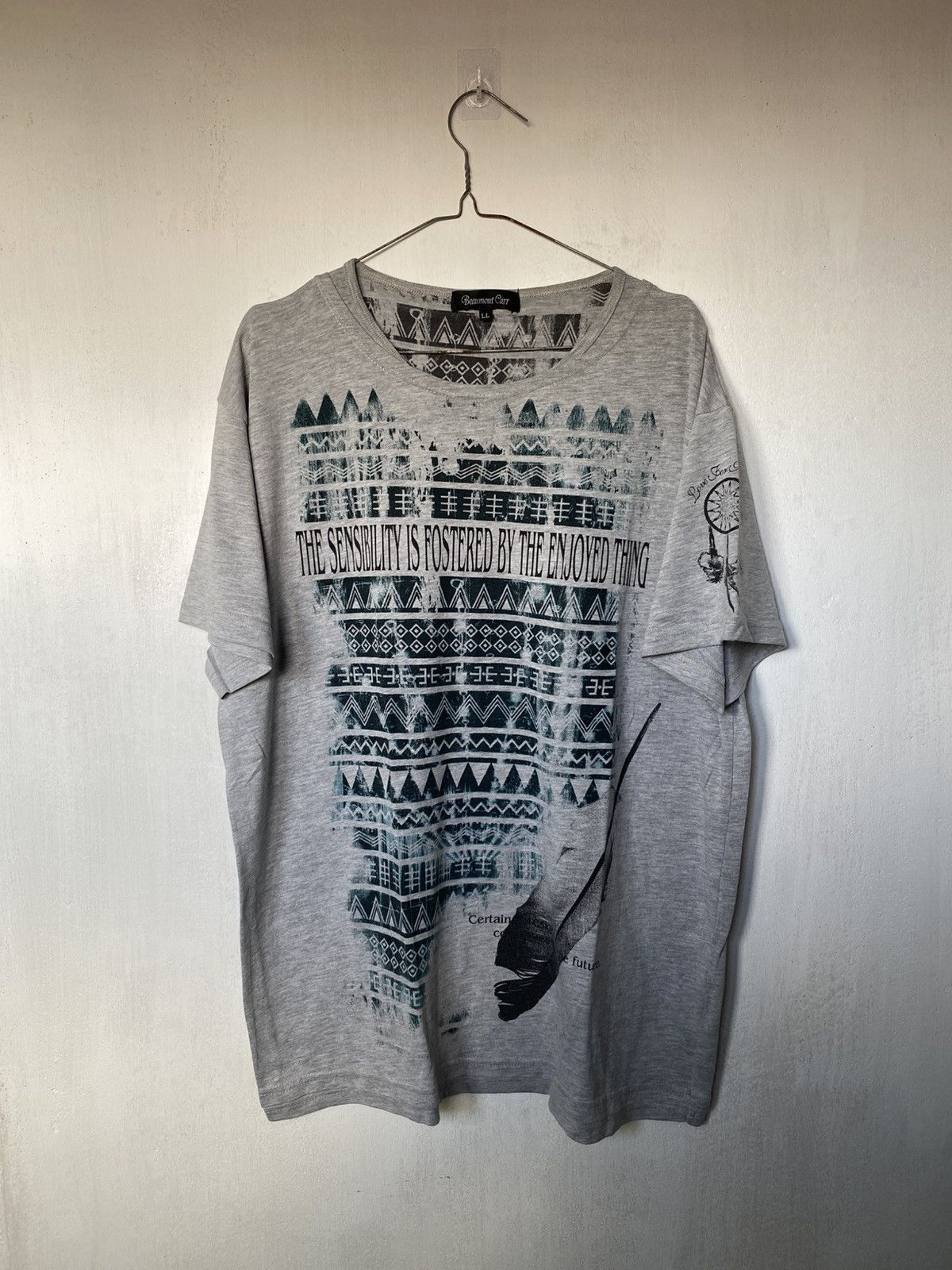 Beauty Beast × If Six Was Nine × Le Grande Bleu (L.G.B.) Beaumont Carr Poem Double Layer Tshirt Size US L / EU 52-54 / 3 - 1 Thumbnail