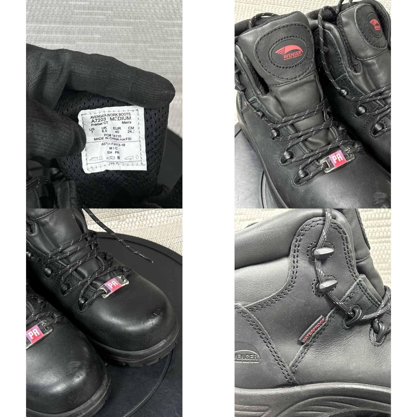 Frame Avenger Framer Boots Mens Size 7 M Black Leather Waterproof Work Steel Toe Composite Toe Slip Resistant Electric Hazard Ankle Size US 7 / EU 40 - 8 Thumbnail