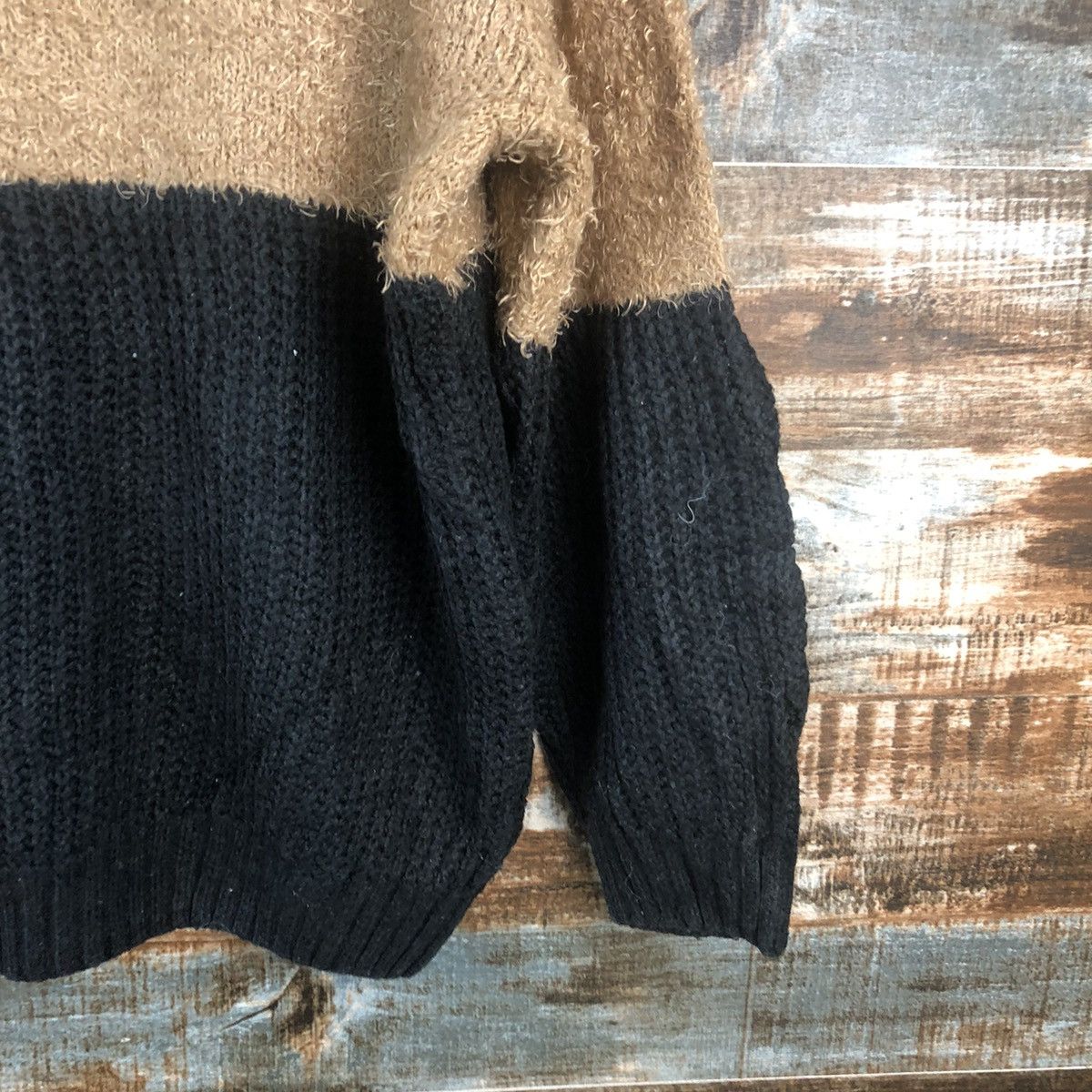 Japanese Brand DL Ingni Brown Black Mohair shaggy fur Knitwear #C401 Size M / US 6-8 / IT 42-44 - 8 Thumbnail