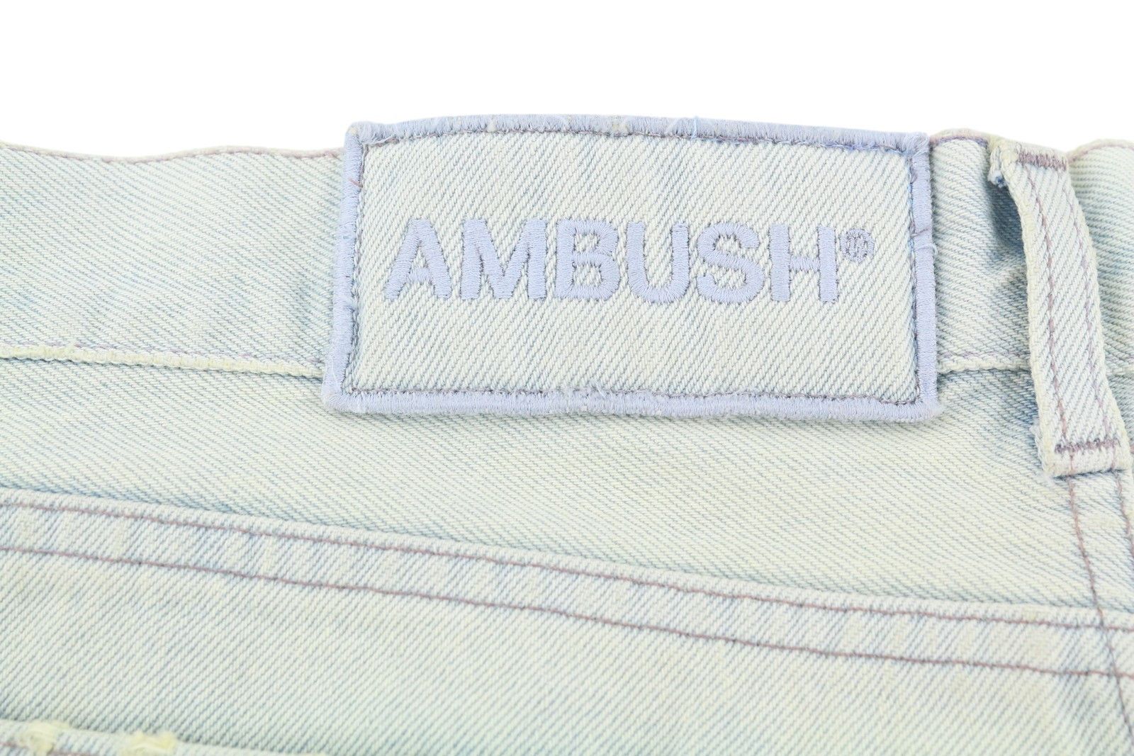 Ambush Design CARGO W32 Light Blue Faded Distress Jeans 86796 Size US 32 / EU 48 - 7 Thumbnail