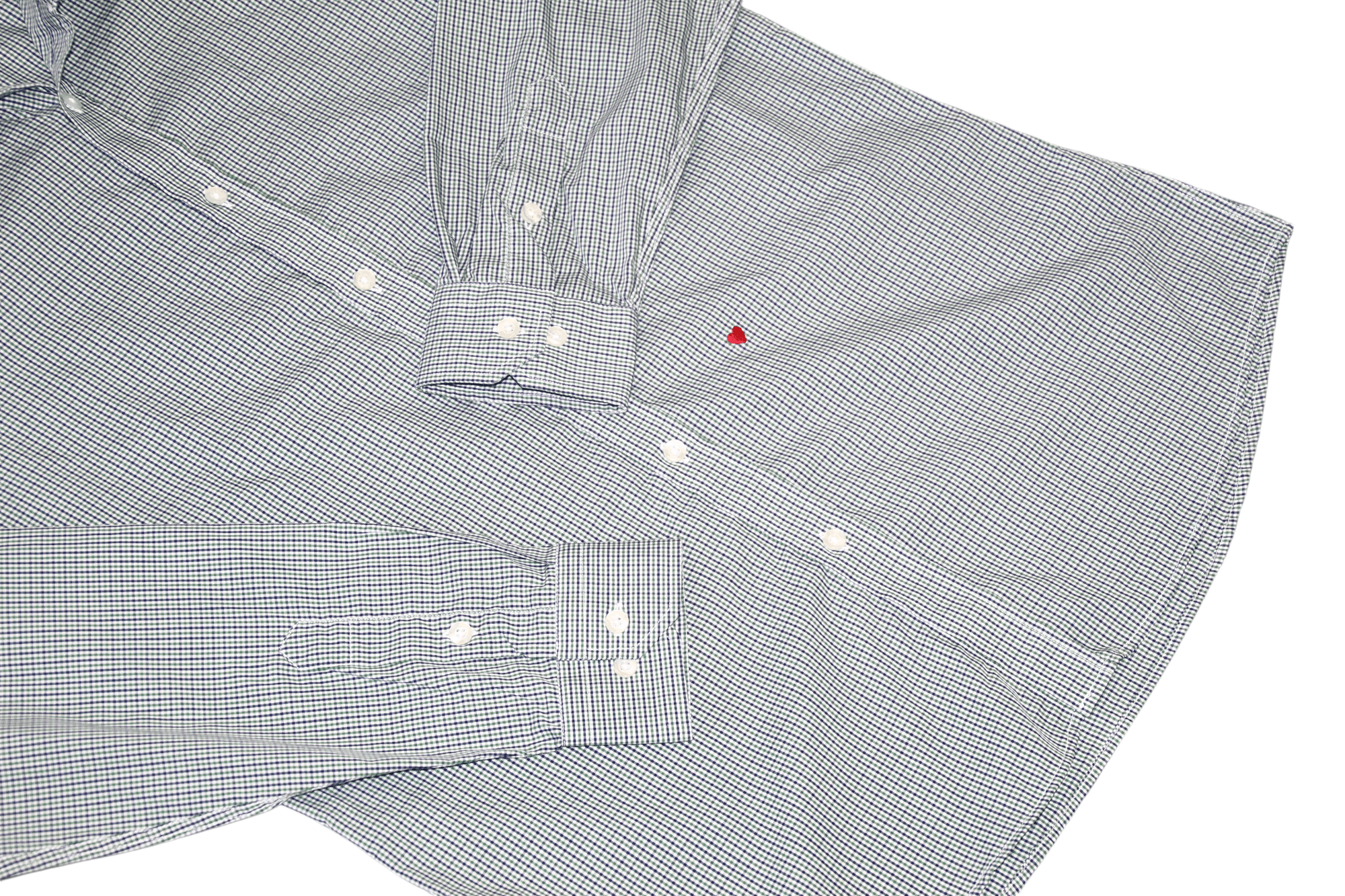 Moschino Moschino Slim Fit Heart Logo Checkered Egyptian Cotton Shirt Size US L / EU 52-54 / 3 - 6 Thumbnail