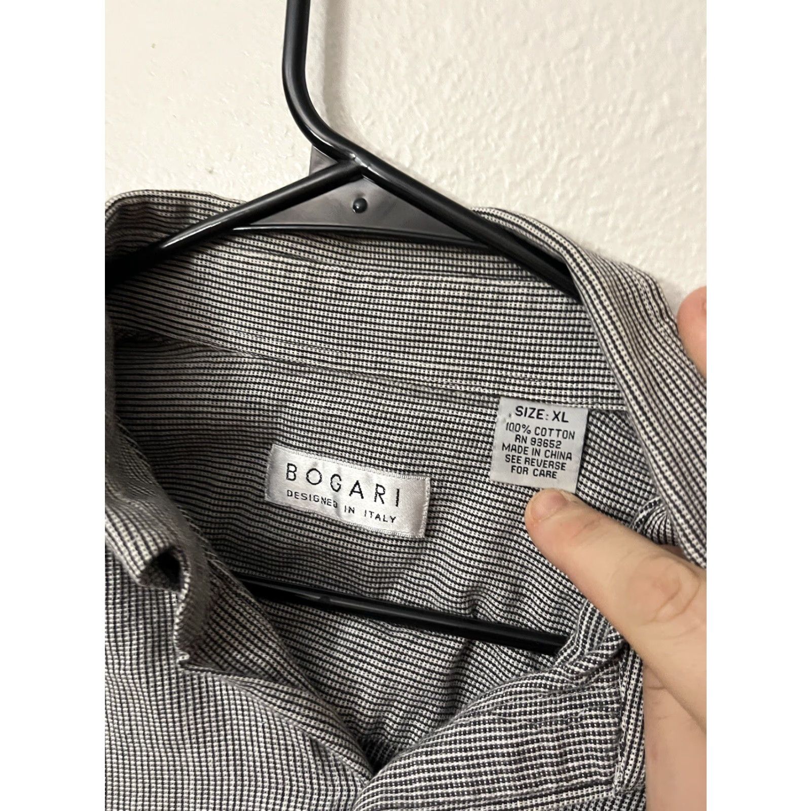 Vintage Bogari Shirt Button-Up Men Gray XL Short Sleeve Collared Check Vintage: No Size US XL / EU 56 / 4 - 3 Thumbnail