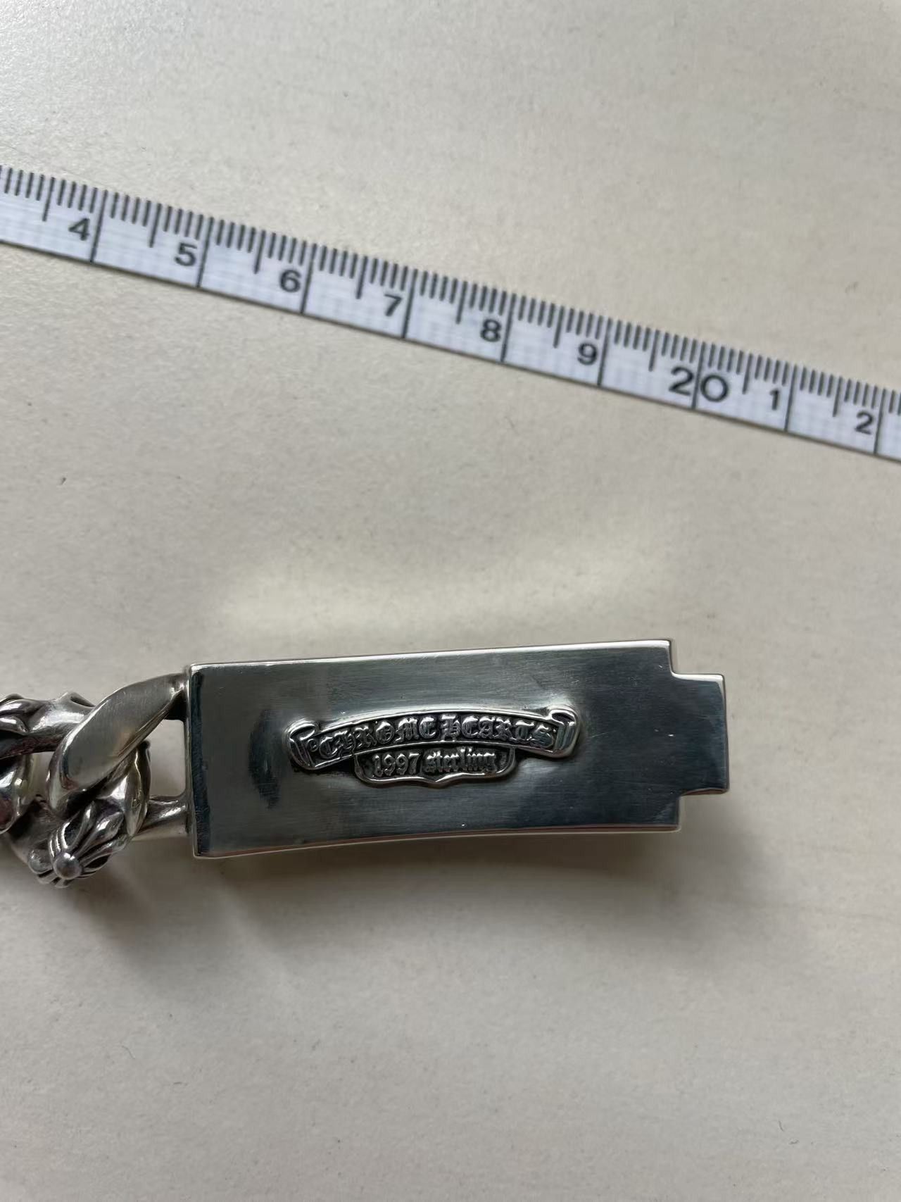 Chrome Hearts Chrome Hearts Silver Diamond ID Cross Cuba Bracelet Size ONE SIZE - 13 Thumbnail