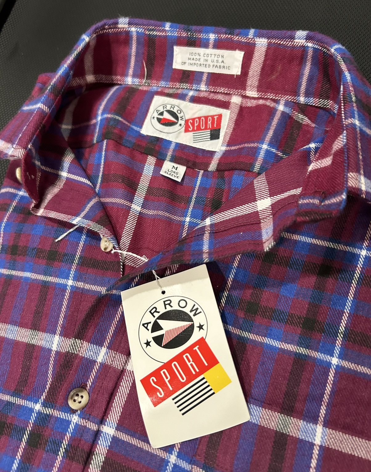 Arrow Vtg ARROW sport cotton flannel shirt NOS 80s rare USA preppy Size US M / EU 48-50 / 2 - 2 Thumbnail