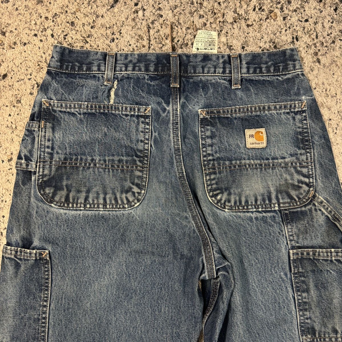 Carhartt Vintage Carhartt Thrashed Faded Denim Carpenter Jeans Grunge Size US 30 / EU 46 - 6 Thumbnail