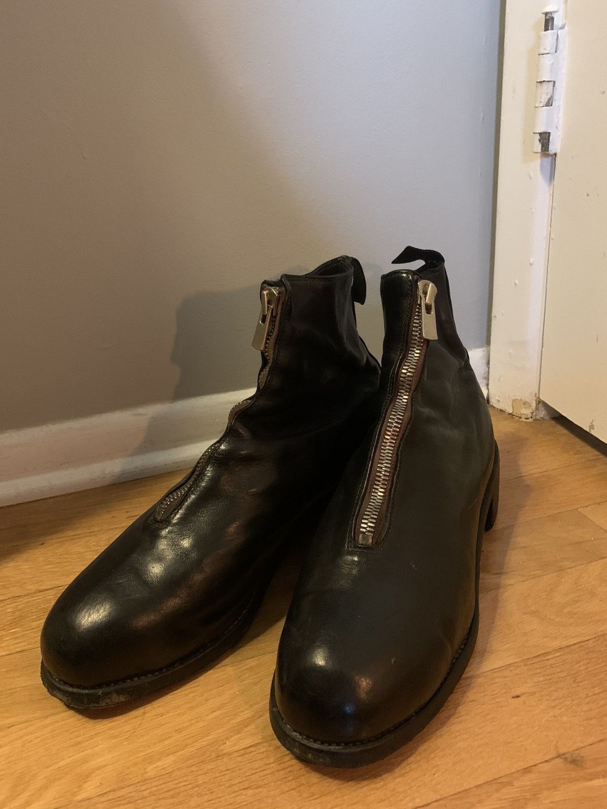 INCARNATION 黒 レザー ラップスカート GUIDI BACKLASH INCARNATION 黒