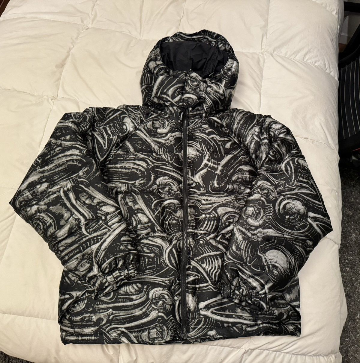 Pre-owned Supreme H.r. Giger Jacquard Down Puffer In Black | ModeSens