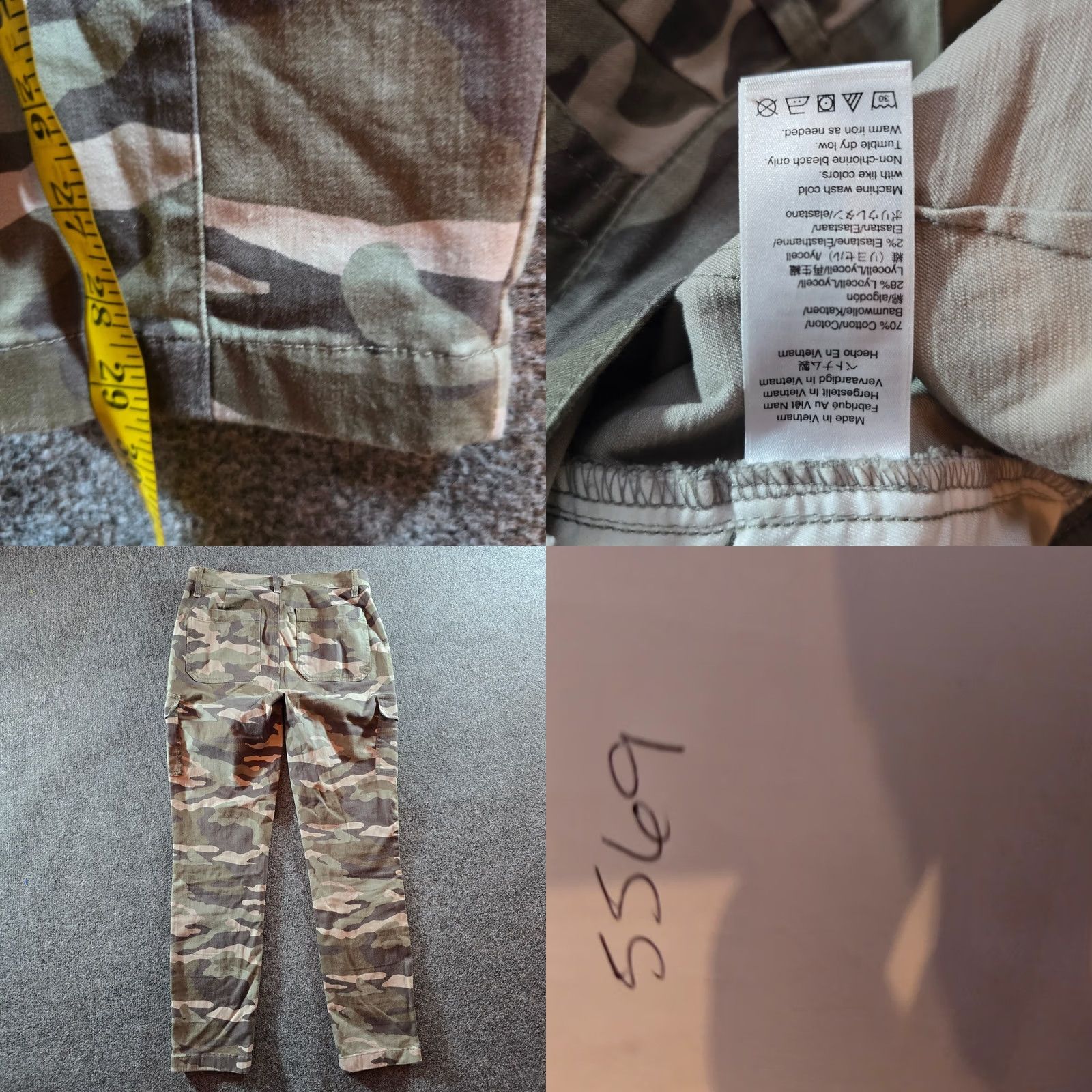 J.Crew J.CREW Pants Womens 29 Tall Green Camo Skinny Cargo Casual Canvas Tall Green Camouflage Pants Ladies Size 29" - 8 Thumbnail