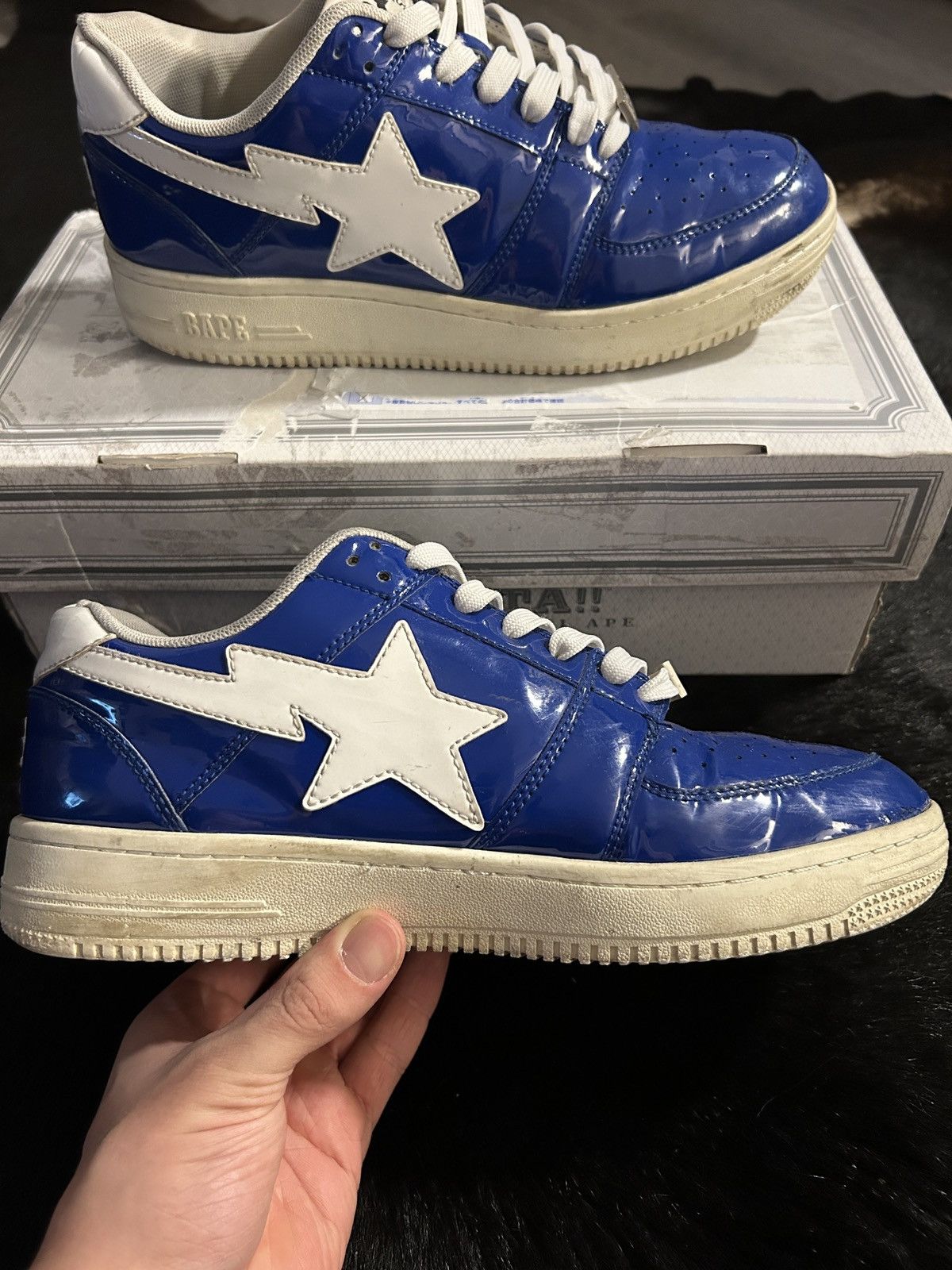 Bape Bapesta ”Blue Patent” Size US 9.5 / EU 42-43 - 4 Thumbnail