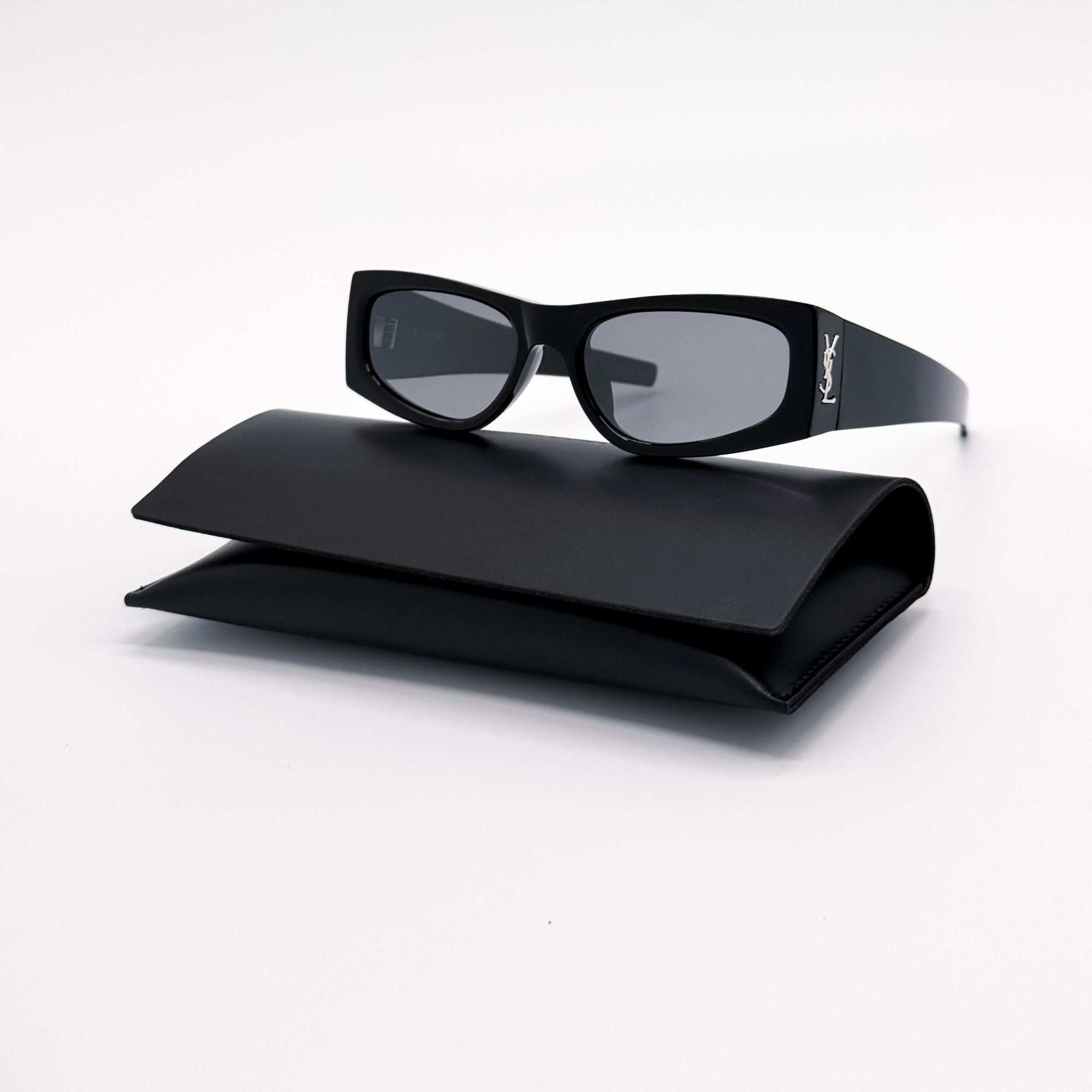 New Saint Laurent Black Silver Cat Eye Sunglasses SL M94 002 Saint Laurent Monogram SL M94 Sunglasses main image 3