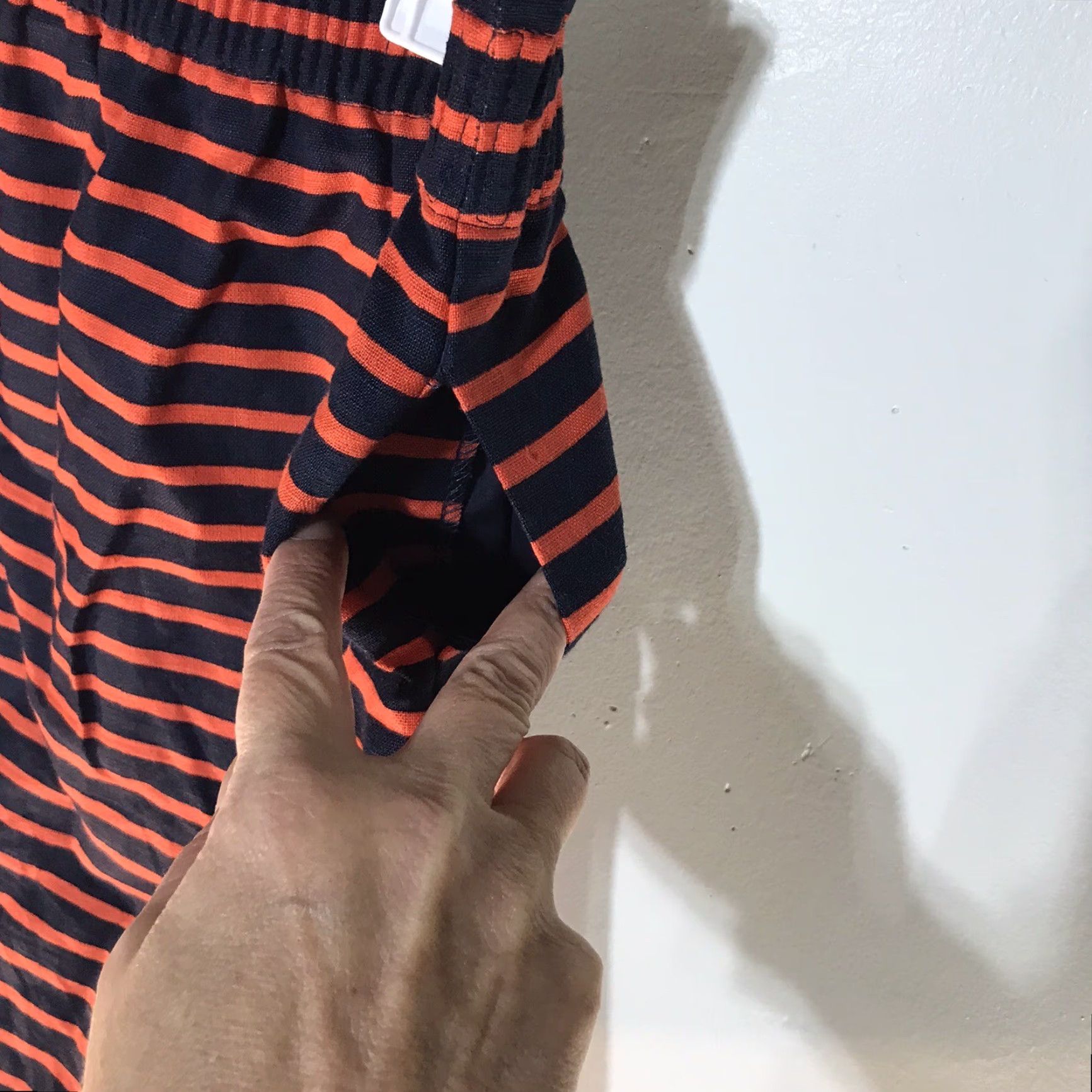 J.Crew J.CREW Striped Pull On Above Knee Skirt with Pockets Women's Size 8 Navy/Orange Size 30" / US 8 / IT 44 - 3 Thumbnail