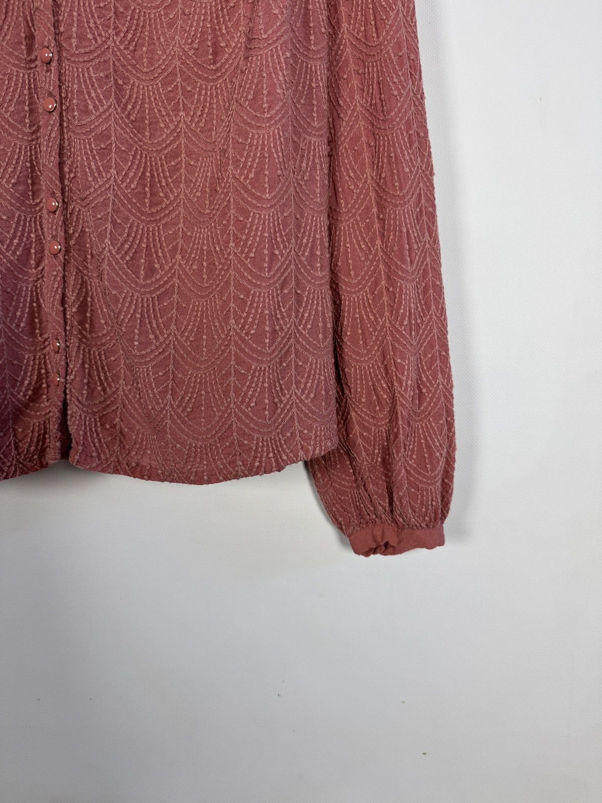 Sezane Sezane Paris Viscose Blouse Textured Long Sleeve Top Sz S/M Size S / US 4 / IT 40 - 5 Thumbnail