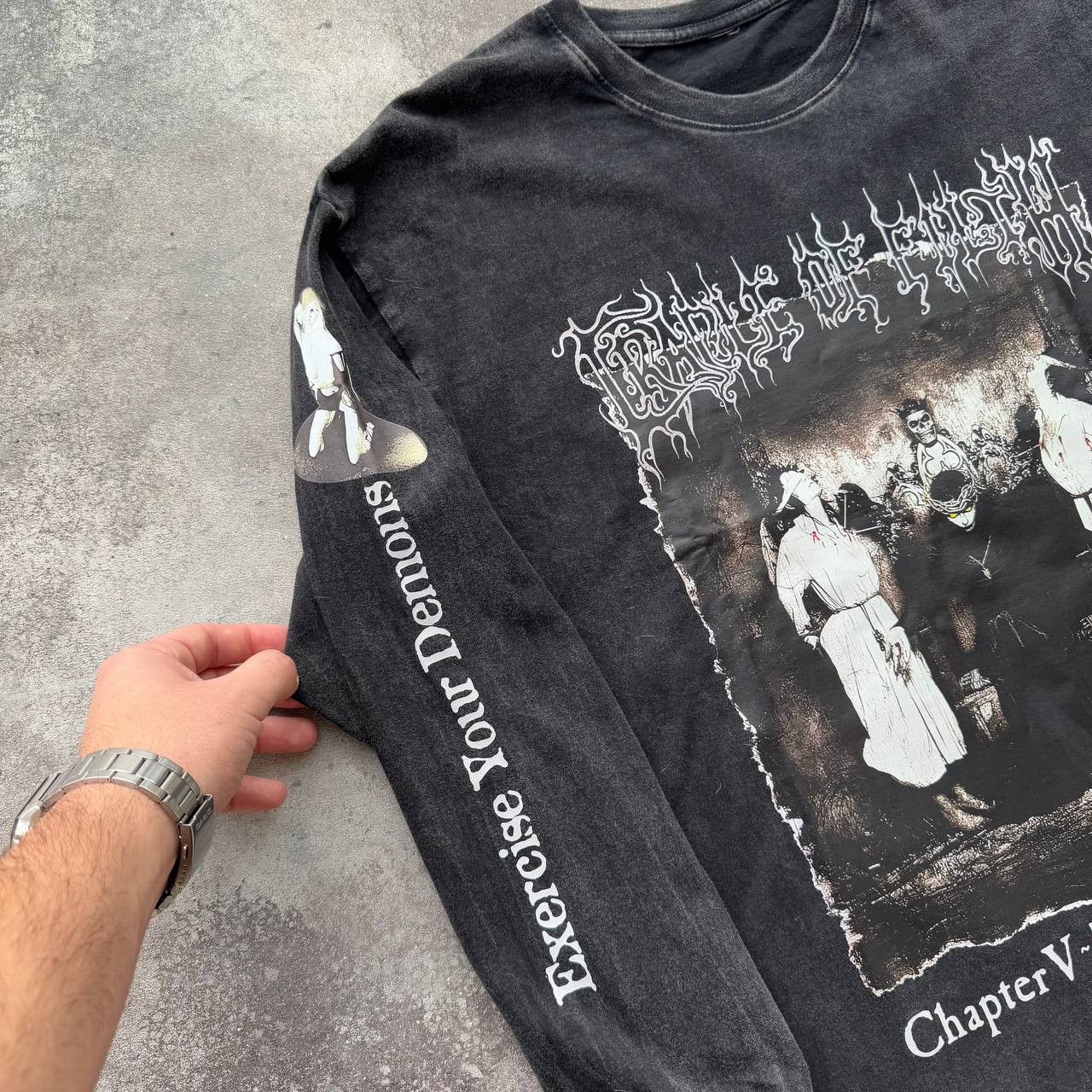 Japanese Brand Cradle of Filth Faded Long Sleeve Shirt Size US M / EU 48-50 / 2 - 2 Thumbnail