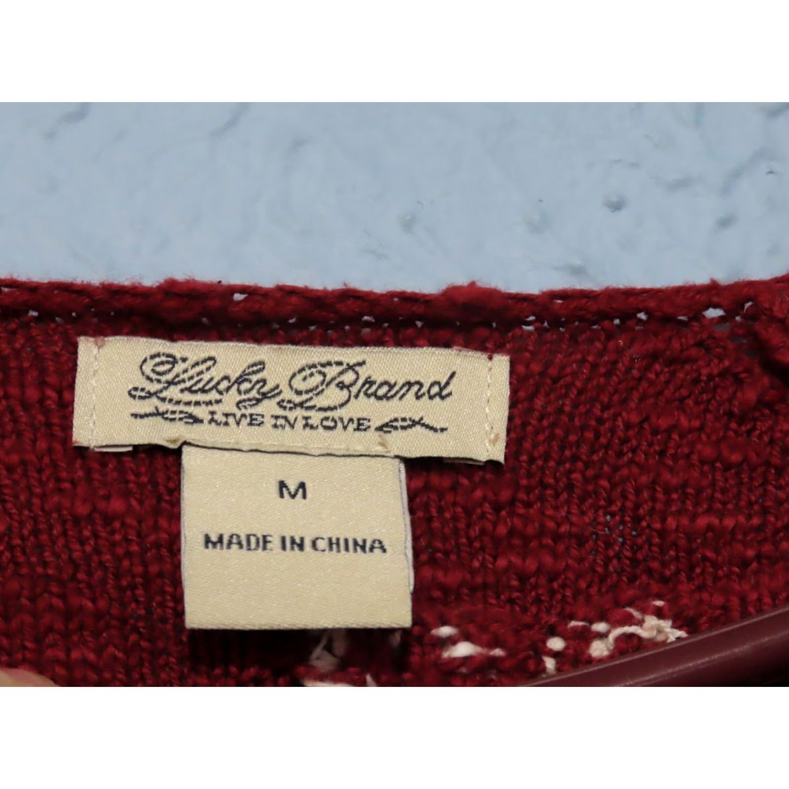 Lucky Brand Lucky Brand Sweater Shirt Women M Red Star Print Knit Pullover 3/4 Sleeve Casual Winter Fall Spring Womens Size M / US 6-8 / IT 42-44 - 4 Thumbnail
