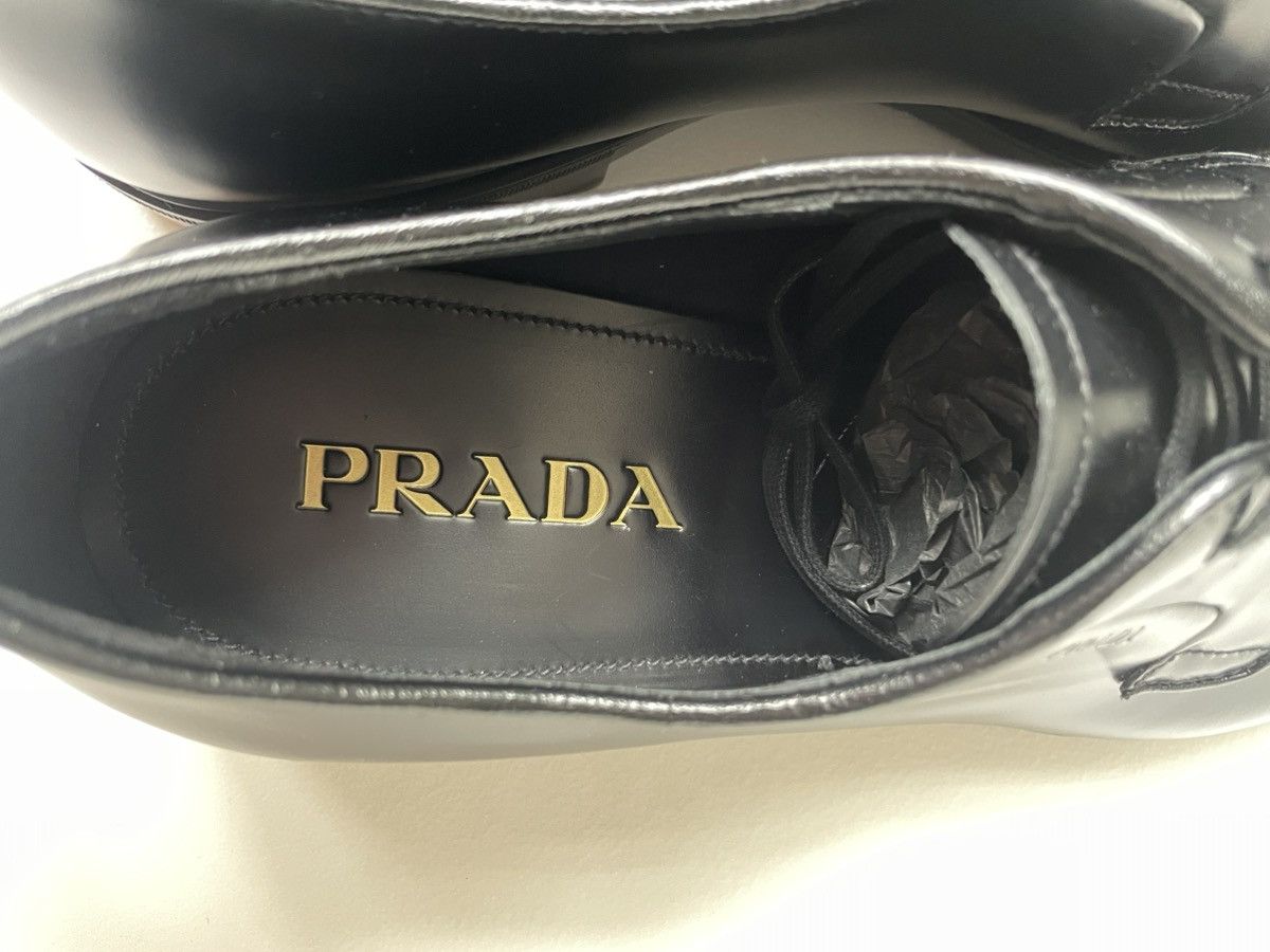 Prada Black Leather Derby Shoes Size US 9.5 / EU 42-43 - 7 Thumbnail