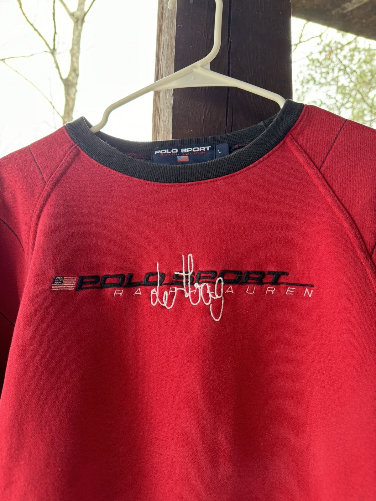 image of Vintage Polo Sport X Dertbag Crewneck Sweatshirt in Red, Men's (Size Large)