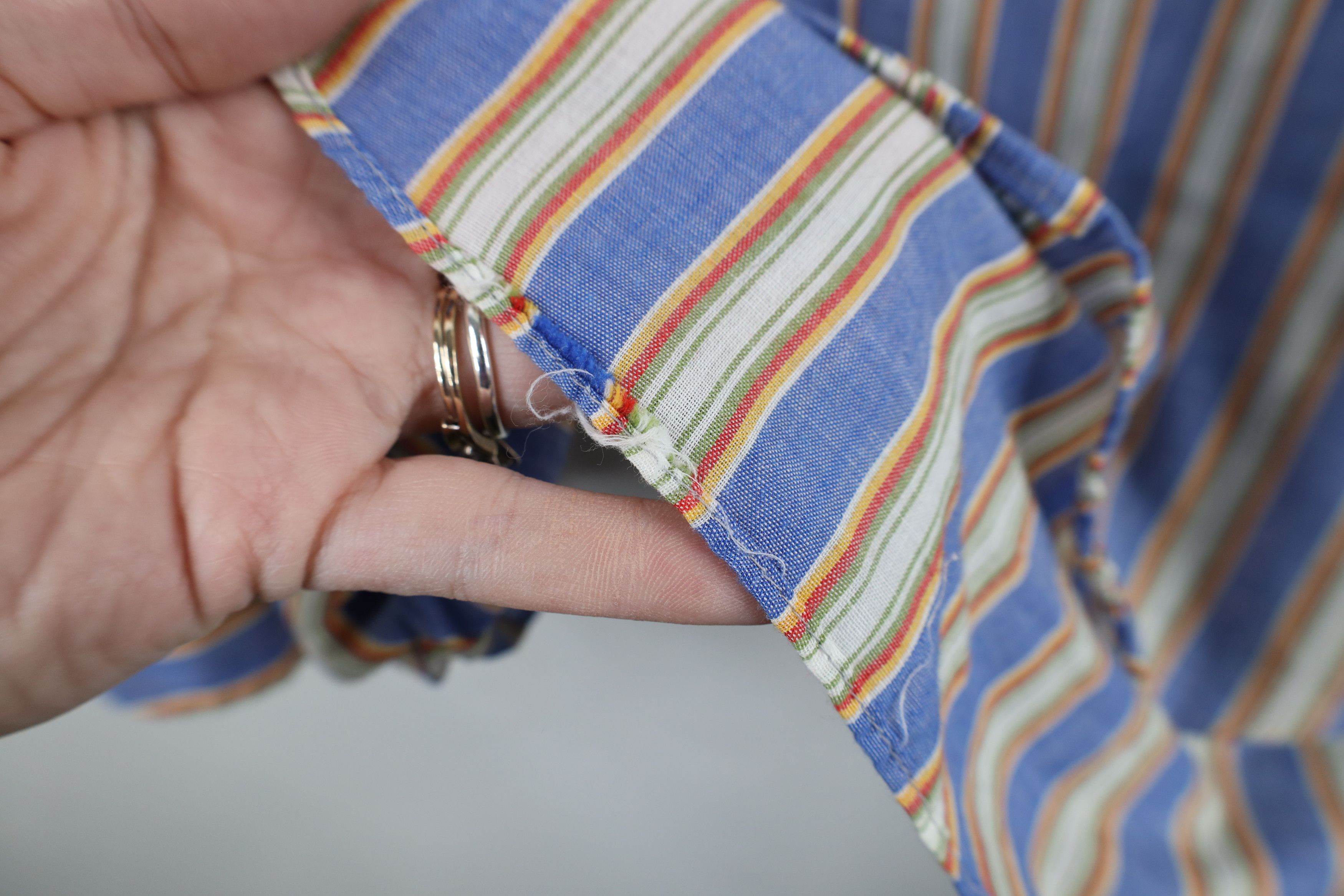 Vintage Vintage 60s 70s Streetwear Striped Collared Button Shirt Size US L / EU 52-54 / 3 - 4 Thumbnail