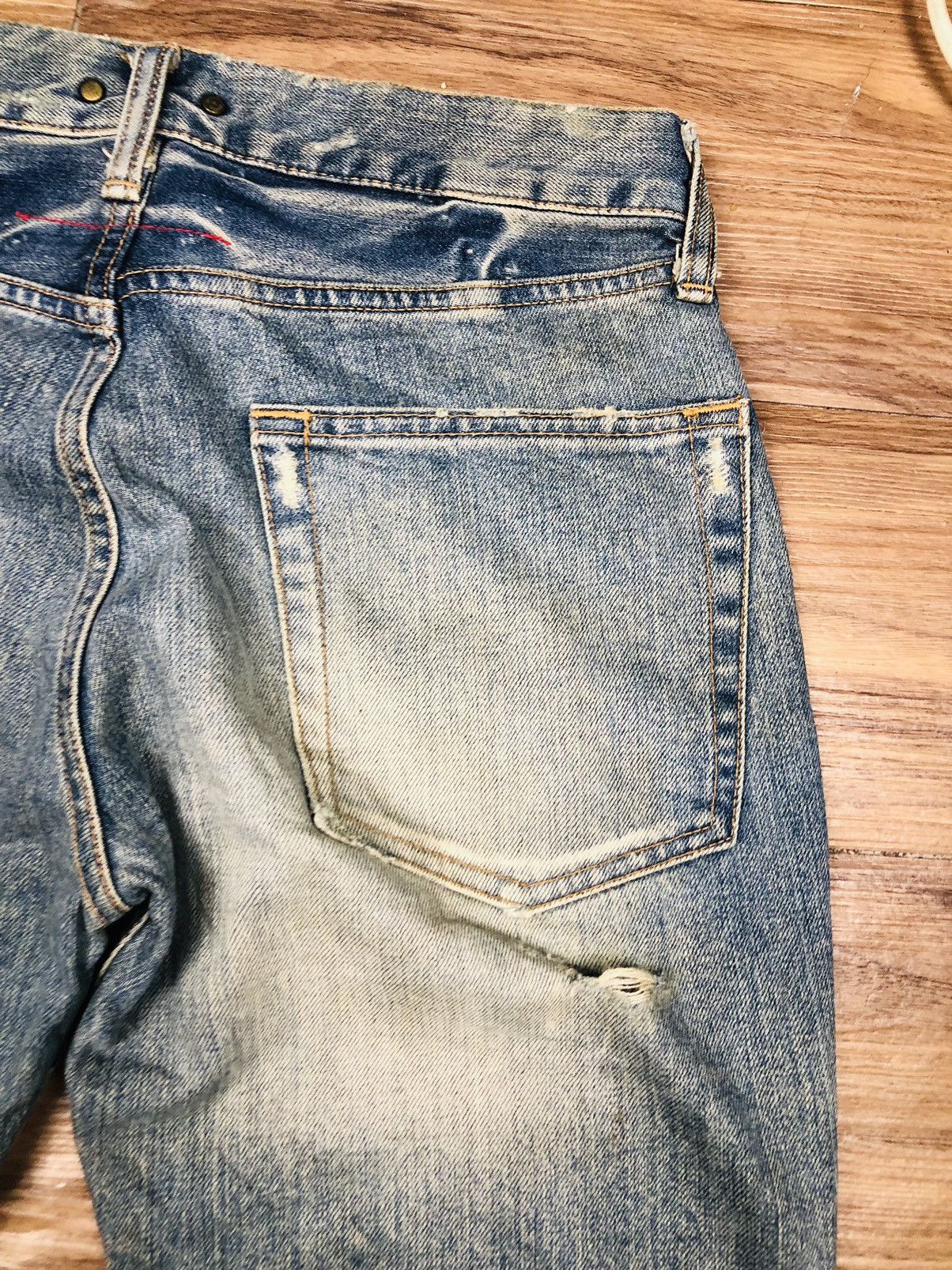 Japanese Brand Haricot Rouge Distressed Jeans (33) Size US 27 - 16 Thumbnail
