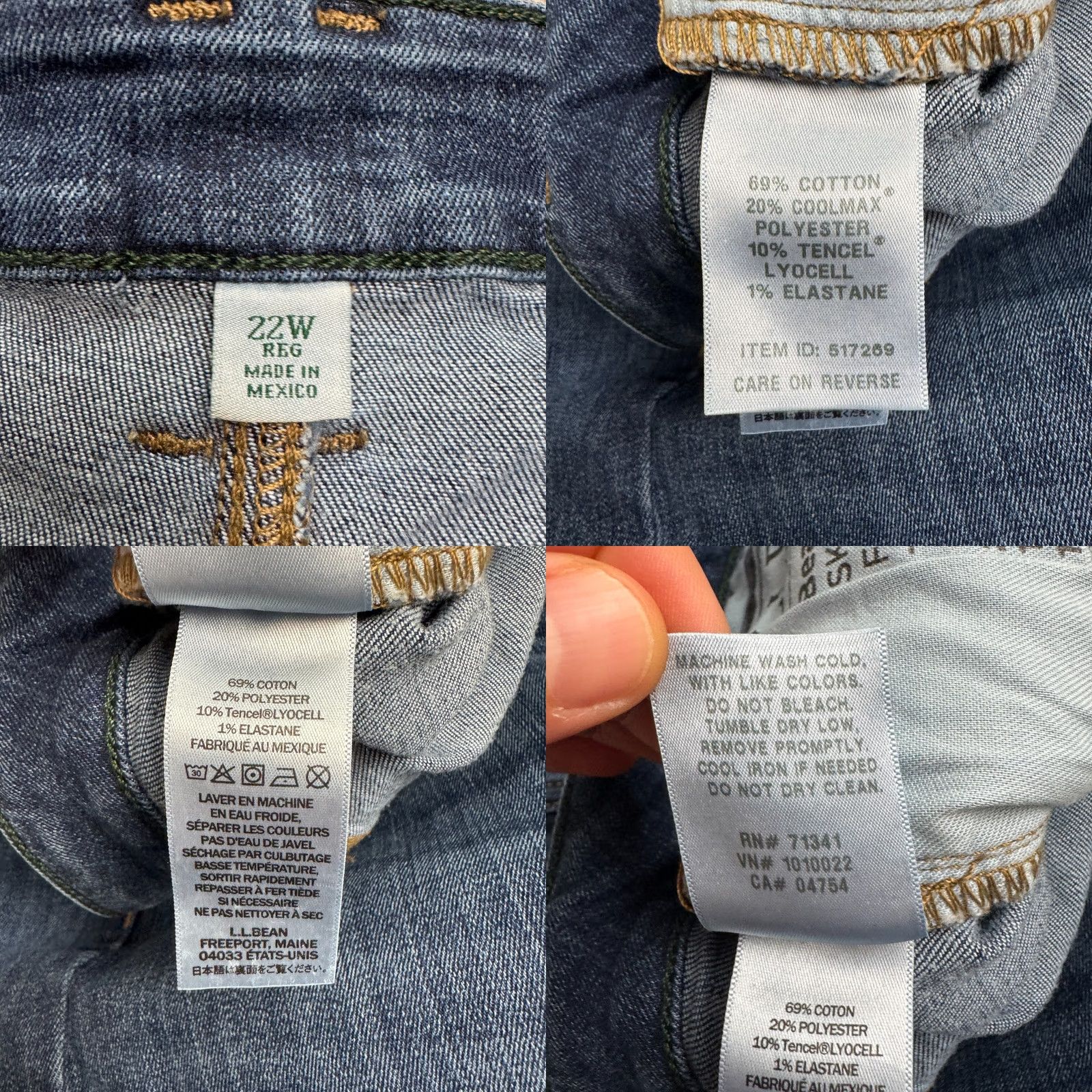 Vintage VINTAGE? Not Vintage. L.L. Bean BeanFlex Favorite Fit Skinny Denim Jeans Womens 22W Blue NWT BeanFlex Jeans Womens 22W Blue Size 40" / US 18 - 8 Thumbnail