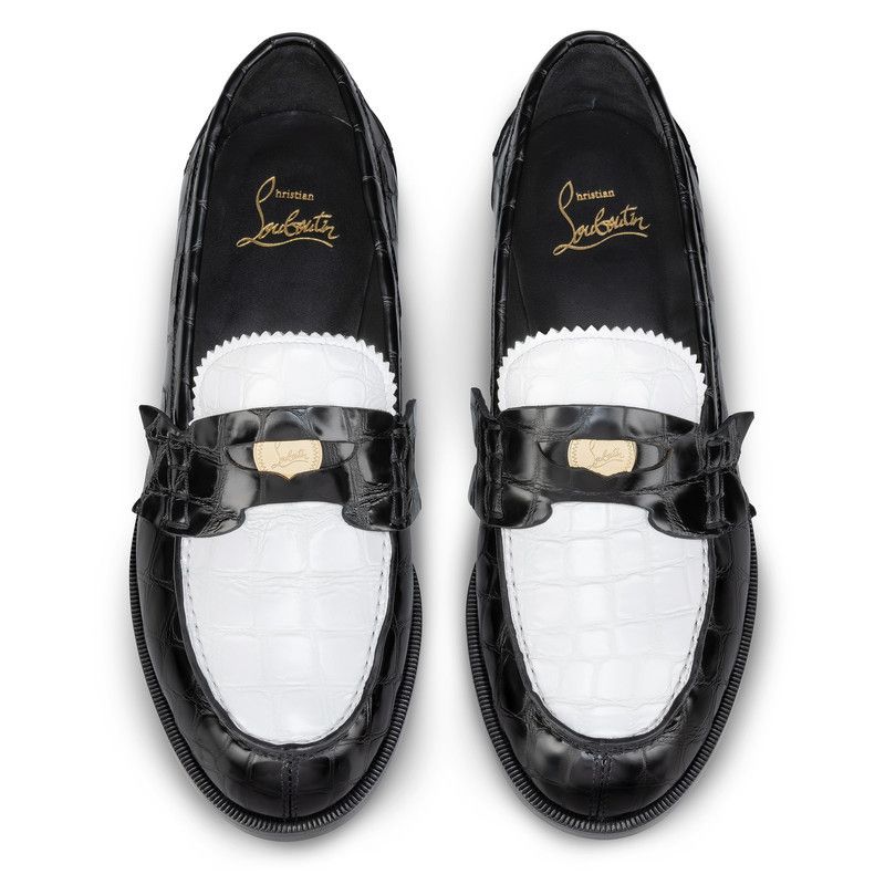 Christian Louboutin os11x0526 Penny Donna Loafers in Black/White Size US 11 / IT 41 - 5 Thumbnail
