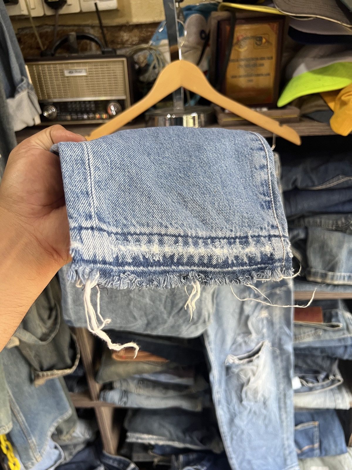 DENHAM 🔥Denham Alex Wide Leg Fit Distressed Denim Size US 28 / EU 44 - 9 Thumbnail