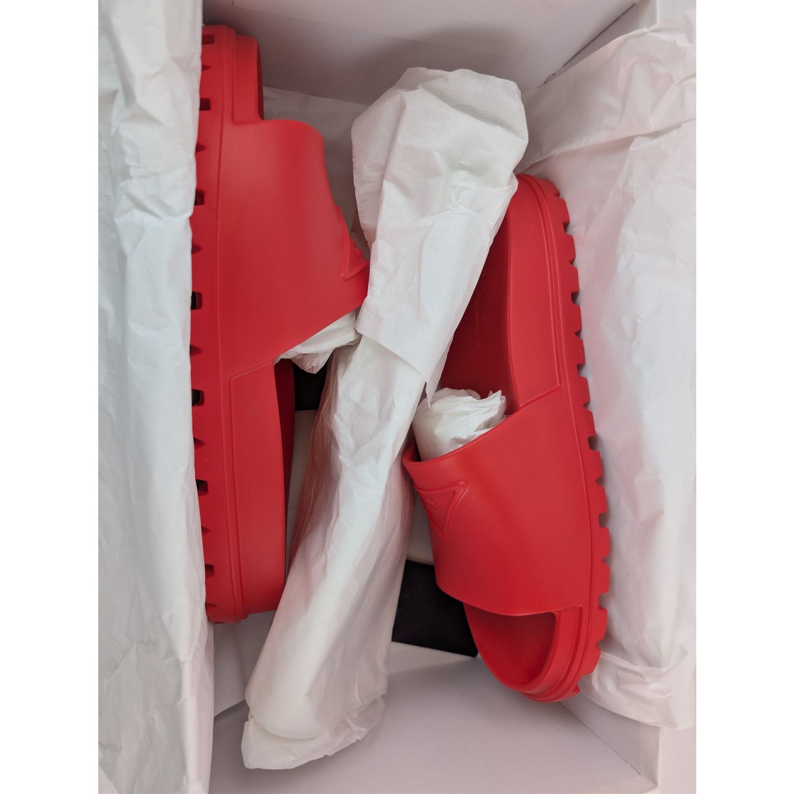 Prada o1rshd1 Rubber Mule-Flip-Flops Slipper in Red Size US 13 / EU 46 - 21 Thumbnail