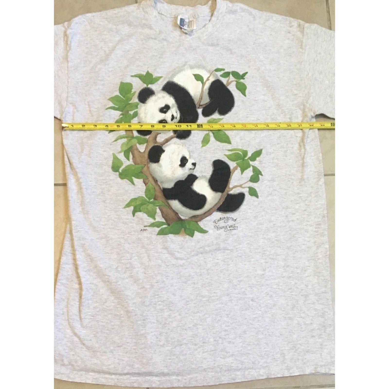 Vintage VINTAGE Panda Bear Sleeping Shirt Unisex Adults One Size Gray 90s 80s Cartoon Animals Funny USA T-Shirt Size US M / EU 48-50 / 2 - 6 Thumbnail