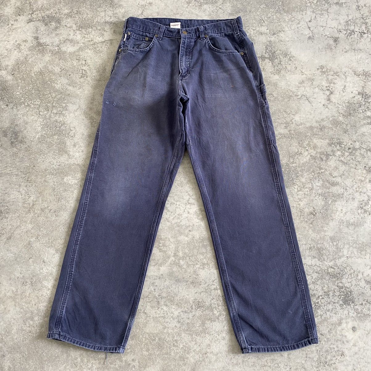 Carhartt Vintage Carhartt Faded Navy Blue Carpenter Work Pants Size US 33 - 1 Thumbnail